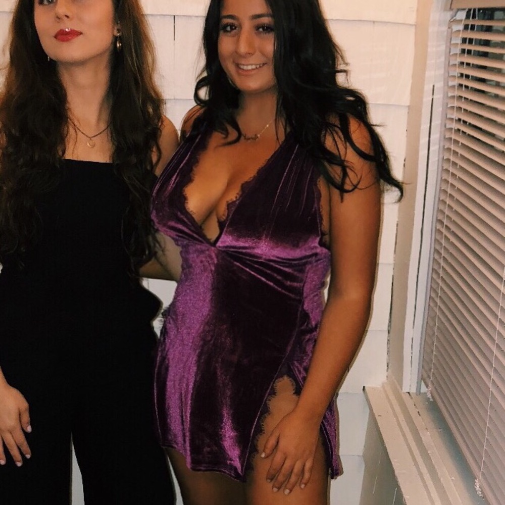 Purple velvet dress